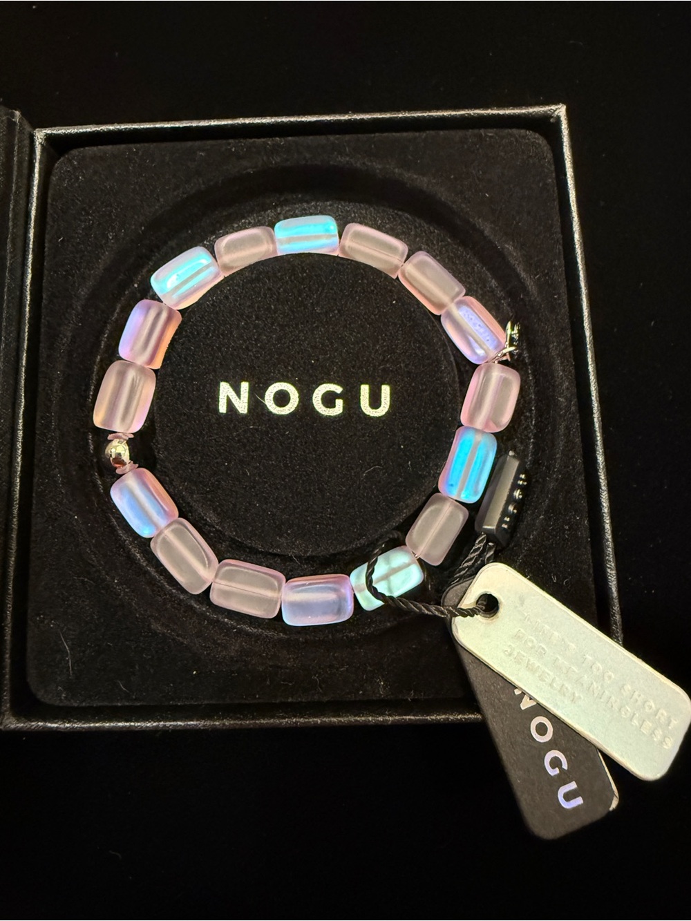 Nogu Lavender | .925 Sterling Silver | Mermaid Glass Pebble Bracelet, NWT